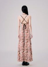 Apricot Floral Swing Dress